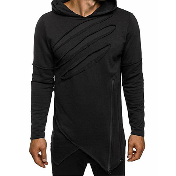 ASYM CLAW V - Black Techwear Hoodie With Zipper - Ninjadark