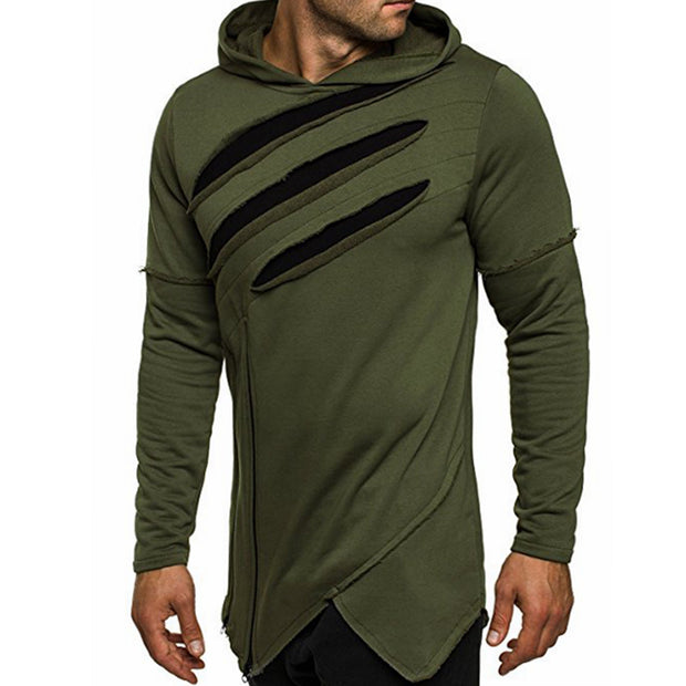 ASYM CLAW V - Black Techwear Hoodie With Zipper - Ninjadark