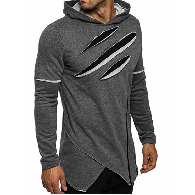 ASYM CLAW V - Black Techwear Hoodie With Zipper - Ninjadark