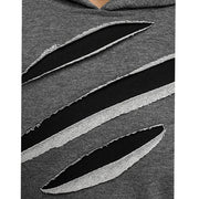 ASYM CLAW V - Black Techwear Hoodie With Zipper - Ninjadark