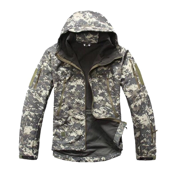 Camouflage Military Tactical Jacket w/Hoodie