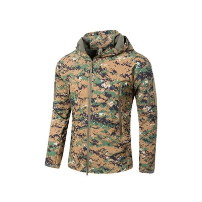 Camouflage Military Tactical Jacket w/Hoodie