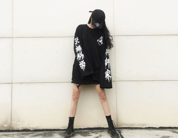 Harajuku Long Sleeve Women's Printed Shirt