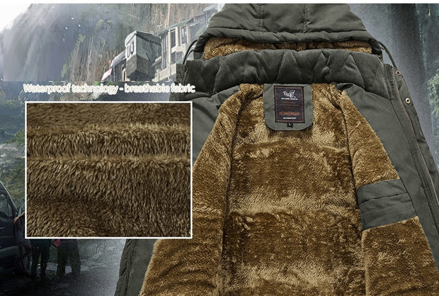 Winter Techwear Cargo Jacket w/Hoodie