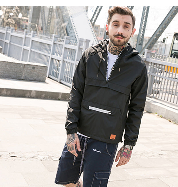 YET12 - Techwear Jacket With Middle Zipper - Ninjadark