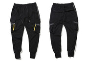 Tech God X2 - Yellow Zipper Tapered Techwear Cargo Pants - Ninjadark