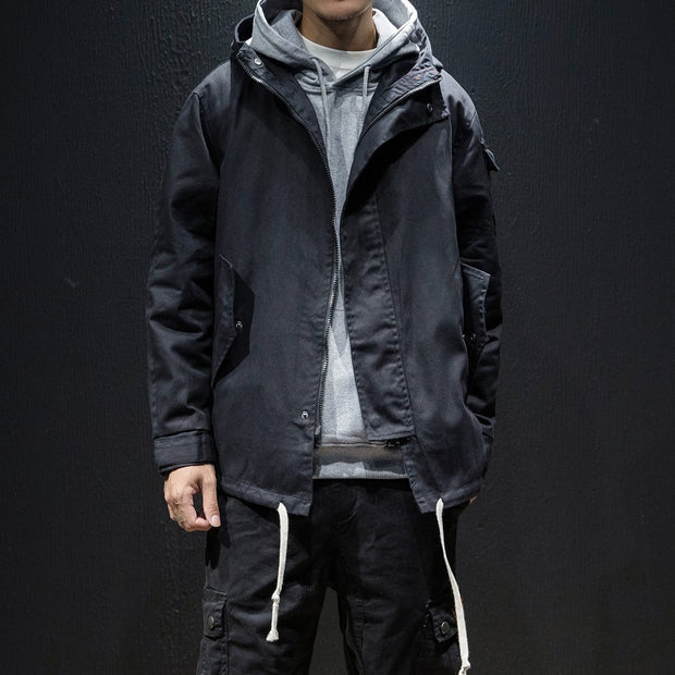 Dark Autumn - Techwear Windbreaker Jacket With Hoodie - Ninjadark