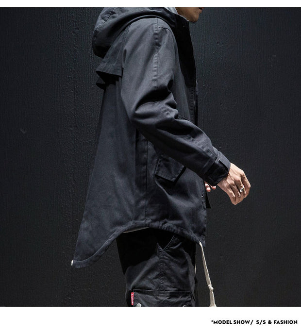 Dark Autumn - Techwear Windbreaker Jacket With Hoodie - Ninjadark